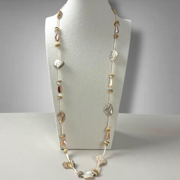 Free People Ariana Ost At The Market Necklace NWT Neutral Bohemian Beach Artisan - Picture 6 of 16